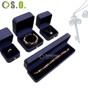 กล่องใส่เครื่องประดับหนัง PU คุณภาพพรีเมียม สีน้ำเงิน แดง แบบกำหนดเอง สำหรับสร้อยคอ กำไล แหวน ต่างหู ขายส่ง - Product Image 2