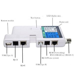 Тестер сетевого кабеля Rj11/ Rj45 /USB/BNC LAN Cat5 Cat6 тестер проводов - Product Image 5