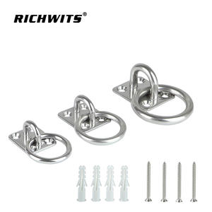 Accessoires de quincaillerie marine en acier inoxydable : Plaque de montage, vis de base, boucle de fixation pour voile d'ombrage, loquet de porte carré, anneau de sécurité - Product Image 1