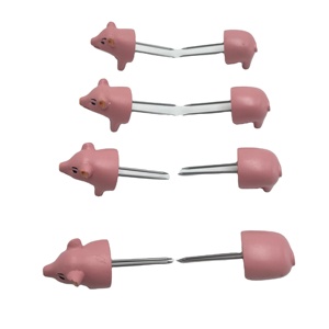 Supports de maïs pour <span class=keywords><strong>barbecue</strong></span> en acier inoxydable personnalisés 8 pièces en forme de cochon en résine drôle outils de <span class=keywords><strong>barbecue</strong></span> brochettes de maïs support de maïs - Product Image 3