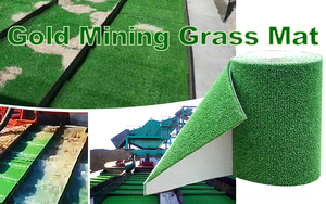 Tapis en herbe dorée à poils longs de qualité supérieure pour des taux de récupération élevés dans les boîtes à sluice fluviales et les équipements miniers, durable et réutilisable - Product Image 4