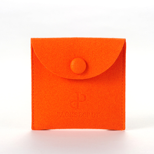 Pack Secret Custom Logo Jewelry Pouch Packaging Red Microfiber Snap Button <b>Gift</b> Bag Jewelry Pouch - Product Image 4