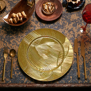 Vente en Gros Assiettes de Présentation en Plastique 13 Pouces Or / Argent / Or Rosé pour Fête de Mariage - Product Image 1