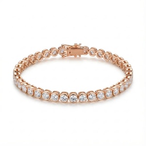 กำไลข้อมือเพชรทรงกลมแบบครึ่งวงกลม - ทอง 9k, 14k, 18k - Product Image 5