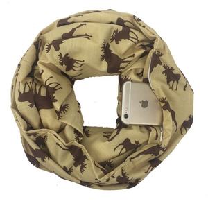 แฟชั่นผ้าพันคอ <span class=keywords><strong>Infinity</strong></span> พร้อมซิป Secret กระเป๋าสำหรับหญิงหญิงชายคริสต์มาสของขวัญ - Product Image 6