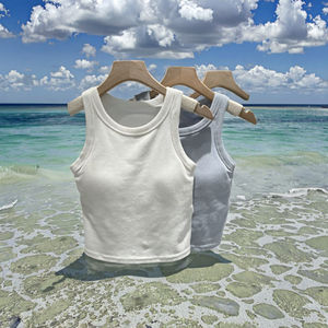 Top de Verano Personalizado 2026, Sin Mangas, Cuello Redondo, Transpirable, Tejido de Spandex/Poliéster, Chaleco Acanalado de Alta Calidad para Mujer, Estilo Casual - Product Image 3