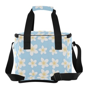 Sac isotherme de pique-nique et de plage écologique à motif Plumeria, personnalisable, pour camping familial, style hawaïen, impression à la demande - Product Image 3