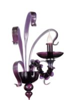 Lustre en verre de Murano violet personnalisable, style italien artisanal, luminaire suspendu en verre artistique pour la décoration de villas, hôtels et salons