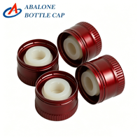 Ensemble de bouchons pour huile d'olive rouge de 31 mm en trois parties avec capsules thermorétractables assorties et fermetures en aluminium