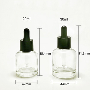 Frasco cuentagotas de aceite esencial de vidrio gris claro con logotipo personalizado, 20ml, 30ml, frascos de pipeta de suero vacíos de 1 oz con cuentagotas - Product Image 2