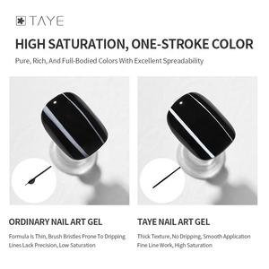 Toptan siyah beyaz boyama çizim Liner lehçe jel Nail Art Logo ile - Product Image 5