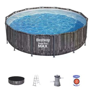 Piscine Circulaire Hors Sol STEEL PRO Effet Bois 0945795 avec Pompe Filtrante pour Adultes 3-4 Personnes 427x107cm - Product Image 3