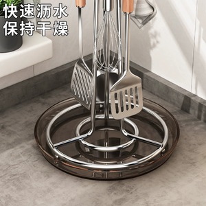 Rotating Spatula Rack Stainless Steel Round Countertop <b>Kitchen</b> Storage Utensil Holder Multipurpose <b>Tower</b> Design L Size - Product Image 4