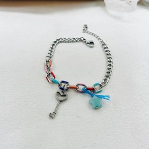 <span class=keywords><strong>Pulseras</strong></span> HC <span class=keywords><strong>de</strong></span> Acero Inoxidable con Candado <span class=keywords><strong>de</strong></span> Corazón, Brazalete <span class=keywords><strong>de</strong></span> Cadena Colorida, Joyería al por Mayor, Collar Estilo <span class=keywords><strong>UNO</strong></span> <span class=keywords><strong>de</strong></span> <span class=keywords><strong>50</strong></span> Marca Española - Product Image 2
