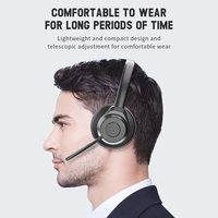Casque sans fil pour centre d'appels avec microphone, casque à réduction de bruit pour les réunions vidéo, centre d'appels, PC, Zoom, Teams