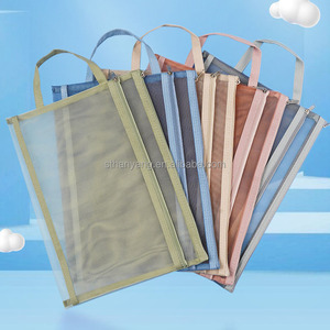 Bán Buôn Trong Suốt Lưới Tập Tin Túi Dây Kéo A4 Xách Tay Cuốn Sách Túi Hai Lớp Dày Thử Nghiệm Túi Tùy Chỉnh Thư Mục - Product Image 2