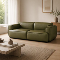 Canapé modulaire en cuir véritable avec unités indépendantes gauche et droite pour salon, hôtel et projets OEM