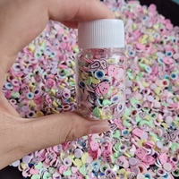 Yeux de fantôme roses, strass en forme de chauve-souris, mélange de paillettes en argile polymère pour Halloween, pour projets de bricolage, projets de shaker, fournitures pour slime