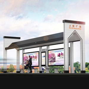 Tùy chỉnh chất lượng cao hiện đại thông minh thép không gỉ quảng cáo trạm xe buýt với LED/LCD kỹ thuật số biển và hộp Đèn - Product Image 1