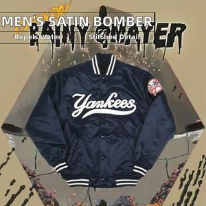 Chaqueta Bomber Casual de Lona para Hombre, Chaqueta Deportiva Bordada de Poliéster, Chaqueta Varsity con Cuello Alto, Chaqueta de Moda 2026 - Product Image 2