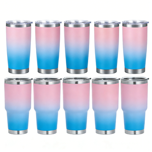 Vaso Térmico de Acero Inoxidable Azul de 20oz para Sublimación, Recto, Delgado de 15oz, con Doble Pared Aislada al Vacío, Taza de Café con Popote, Estilo <span class=keywords><strong>Yeti</strong></span> - Product Image 1