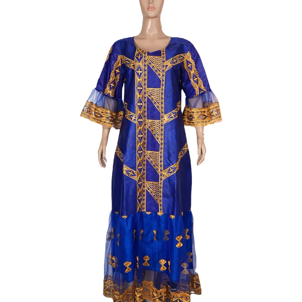 Custom H & D personalizzato vendita calda di alta qualità bazin tessuto broccato tradizionale Africa Nigeria Bazanrich tessuto vestito