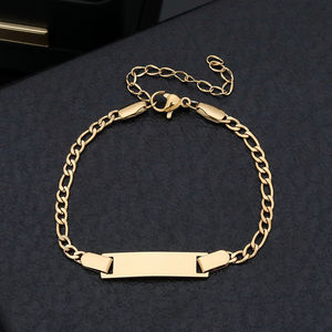 Bracelet pour enfants en acier inoxydable réglable, personnalisable, gravable, avec inscription personnalisée, bijoux DIY - Product Image 4