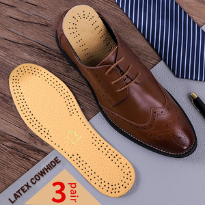 Ultra-Thin High Quality Men's Genuine Leather <strong>Shoes</strong> <strong>Inner</strong> <strong>Soles</strong> Cow Leather Flat Insole Latex Foam Absorbent for Sports Comfort - Product Image 6