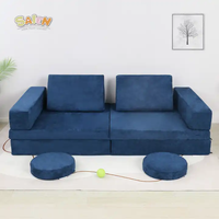 Industrial Children Best Gift Cubierta de terciopelo azul oscuro Sala de estar Sofá Cama Cubierta Conjunto elástico Sala de estar Muebles Sofá