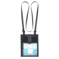 Porte-cartes multifonctionnel en tissu Oxford à suspendre au cou, pochette pliable pour passeport et documents d'identité, idéal pour les voyages et les expositions, personnalisable avec logo