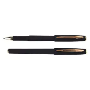 质量好厂家销售金属滚筒笔光滑书写0.5毫米中性笔套装12只豪华黑色钢笔