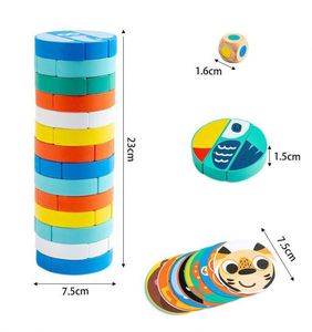 Juego Familiar para Estimular la Capacidad de Pensamiento de los Niños Pequeños, Bloques de Madera de Colores en Forma Redonda, Juegos de Apilamiento para Niños - Product Image 6