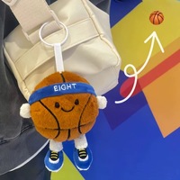 Porte-clés en peluche de coton pour basketball et badminton, pendentif créatif, jouet mignon anti-stress, doux et moelleux