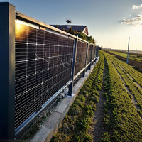Système de clôture solaire bifacial vertical optimisé pour l'énergie solaire, support de clôture de jardin solaire, centrale électrique