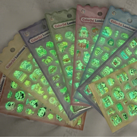 Pegatinas Decorativas de PVC Hechas a Mano con Impresión por Transferencia de Agua, con Diseño de Dibujos Animados en 3D, Relieve, Luminosas, Lindas, para Regalo