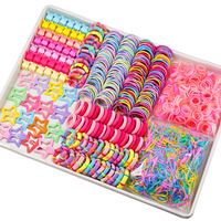 Set de Accesorios para el Cabello para Niñas, Pinzas, Lazos Elásticos de Tela con Estrellas Multicolores, Venta al Por Mayor, Personalizables