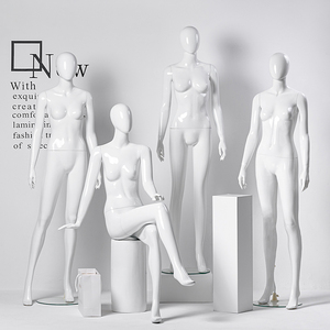 Nieuwe staande vrouwelijke glanzende witte mannequin Dubai volledige lichaamsdisplay modeontwerp vrouwenmannequin voor etalage - Product Image 2