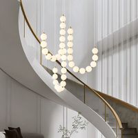 HEKEYLT nordique moderne français collier lumière boule décorative escalier lumière longue suspension luxe personnalisé blanc LED 80 2 ans 30000