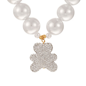 Collar con Colgante <span class=keywords><strong>de</strong></span> Oso con Circonitas Cúbicas y Perla <span class=keywords><strong>de</strong></span> Agua Dulce, Estilo Y2K, Joyería <span class=keywords><strong>de</strong></span> Moda para Mujeres y Niñas, Regalo - Product Image 6