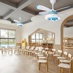 Modern <b>LED</b> <b>Ceiling</b> Fan <b>Light</b> Creative Wooden Round Design for <b>Living</b> <b>Room</b> Decor Indoor Lighting CRI 90 5-Year Warranty - Product Image 3