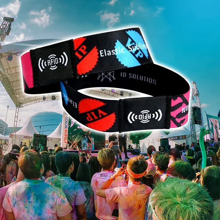 13,56 МГц дальний NFC RFID тканые ткани браслеты для события Фестиваль клуб концерт активности выставка оплата наличными