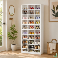 Meuble à chaussures en MDF, design moderne et minimaliste, grand cube de rangement pour chaussures, grande capacité, compartiments ouverts pour différents types de chaussures