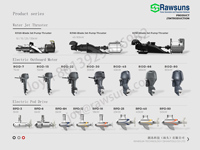 Nouveau système de propulsion marine Rawsuns 15 kW 20 CV avec hélice à poussoir 96 V à double entraînement RPD15 avec batterie pour catamaran de 14 m