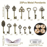 Breloques vintage en forme de clé ailée pour tresses, pendentifs en alliage pour dreadlocks, accessoires de cheveux bohèmes pour la décoration des tresses