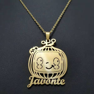 Nome personalizzato catena in acciaio inox collana pendente di moda con personaggio dei cartoni animati <span class=keywords><strong>SpongeBob</strong></span> - Product Image 2