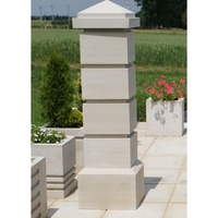 Vente en gros de colonnes romaines modernes européennes sculptées en pierre naturelle, granit, marbre G603, avec capitale et surface flammée pour extérieur
