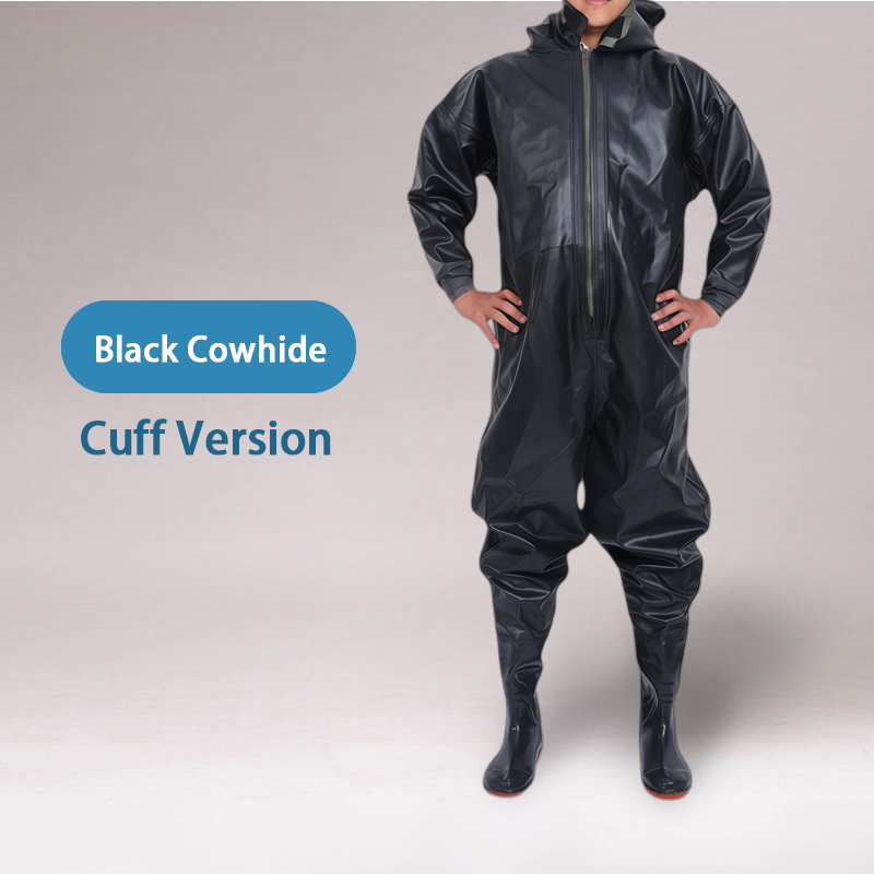Version manchette en cuir de vachette noir