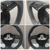 Convient pour Audi A3 A4 A5 B8 B9 S4 S5 Volant en cuir noir Accessoires intérieurs de voiture Stock UE