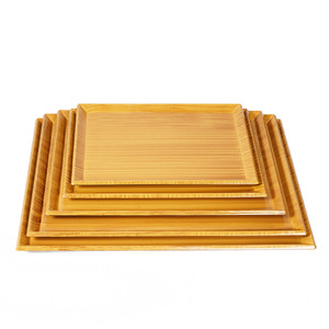 ถาดทรงสี่เหลี่ยมสไตล์ญี่ปุ่น ยี่ห้อดาบคู่ ถาดลายไม้ ถาดพลาสติกกันลื่น จานอาหารจานด่วน - Product Image 3