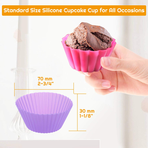 Paquete de 24 Moldes de Silicona para Pasteles y Cupcakes, Antiadherentes, Libres de BPA, Aptos para Alimentos, 6 Diseños Diferentes, Reutilizables - Product Image 4